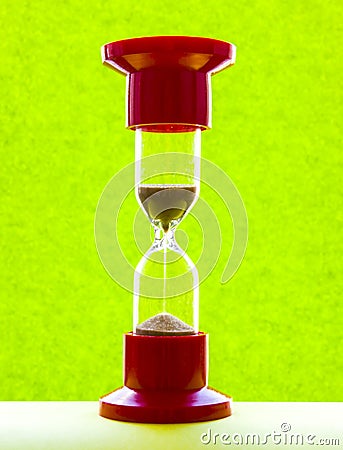 Red medical hourglass. Close-up. Natural light-image Stock Photo