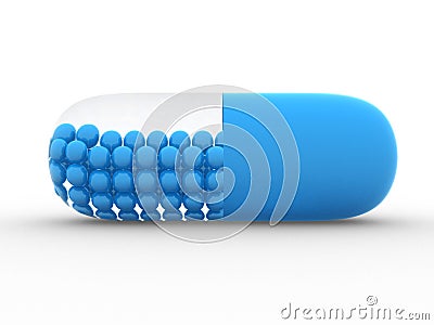 Red medical pill 3D. Vitamins Stock Photo