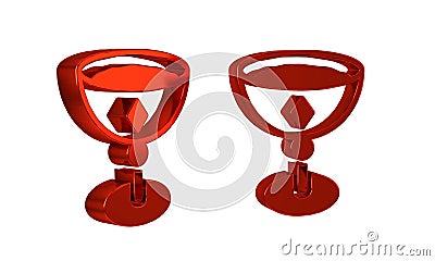 Red Medieval goblet icon isolated on transparent background. Stock Photo