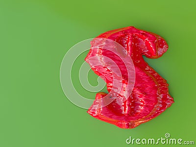 Red melting dollar sign Stock Photo