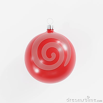 Red mercury glass Christmas ornament on white background Stock Photo