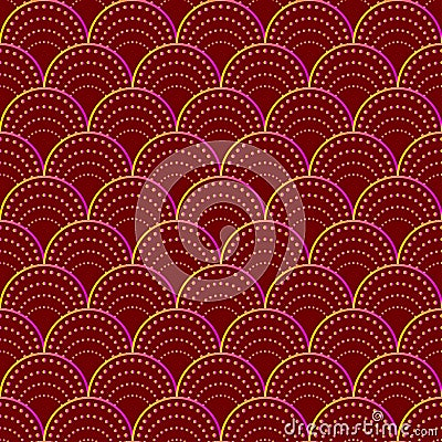 Red mermaid tail pattern Vector Illustration