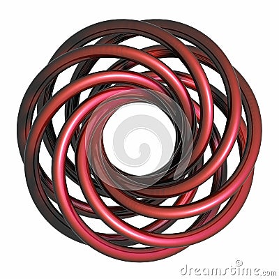 RED metal - spiral - wave Stock Photo