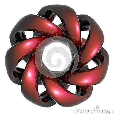 RED metal - spiral - wave Stock Photo