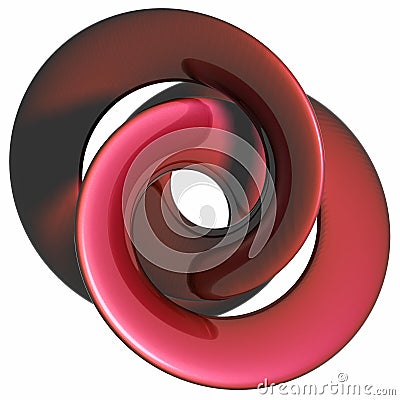 RED metal - spiral - wave Stock Photo