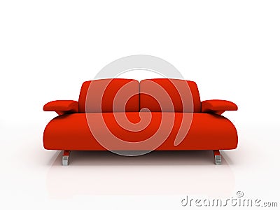 Red modern sofa Stock Photo