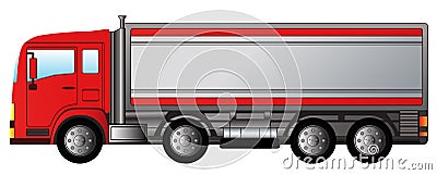 Red modern truck Vector Illustration