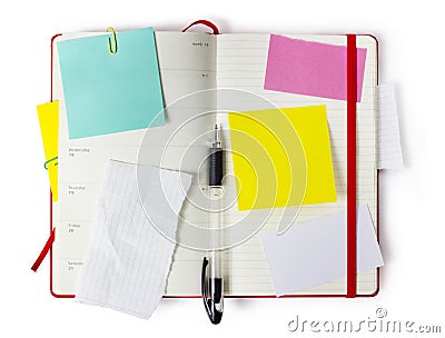 Red Moleskine with clipping path Stock Photo