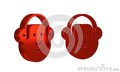 Red Monkey icon isolated on transparent background. Animal symbol. Stock Photo