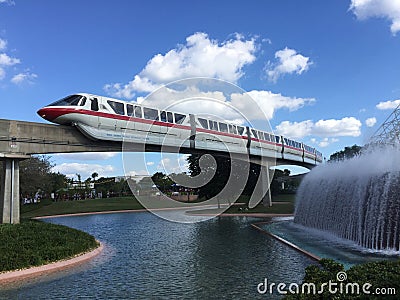 Red Monorail, Epcot Editorial Stock Photo