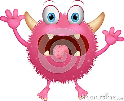 Red monster cartoon Vector Illustration