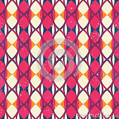 Red mosaic. Seamless pattern. Stock Photo