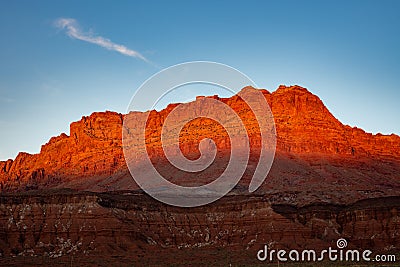 Red Mountain in Marble Canyon Arizona at Sunset Stock Photo