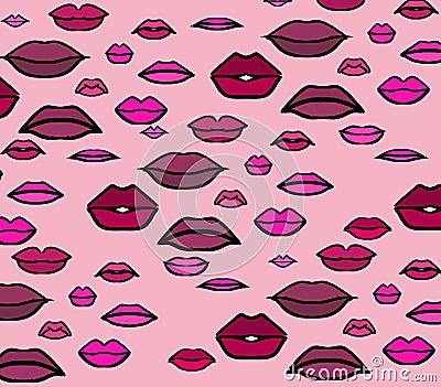 Red mouth lips sexy feminine Stock Photo