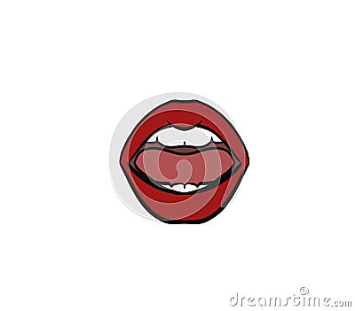 Red mouth lips sexy feminine Stock Photo