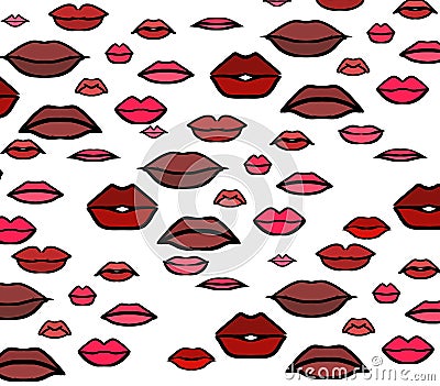 Red mouth lips sexy feminine Stock Photo