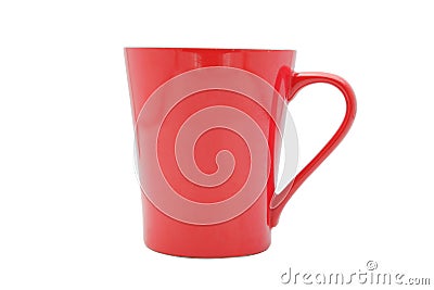 This is a red mug. Stock Photo