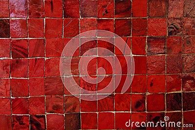 Red Murano Glass Tiles Pattern Stock Photo