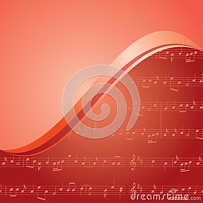 Red music background with gradient - vector Vector Illustration