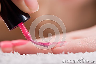 Red nail polish Stock Photo