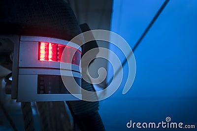 Red navigation light Stock Photo