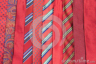 Red neck ties Stock Photo