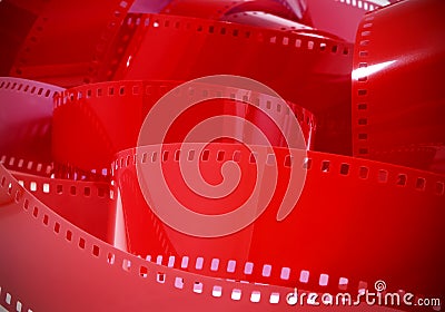 Red negative film Stock Photo