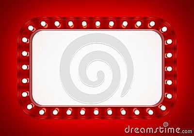 Red neon banner on red background Stock Photo