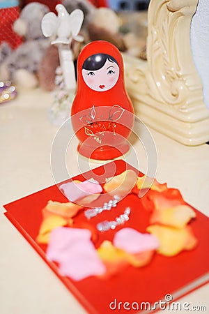 Red Nested Doll Stock Photo