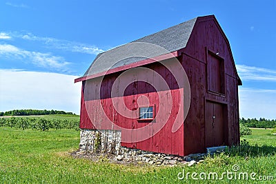 Red New England Barn in Hillsborough County, New Hampshire, United States US Stock Photo