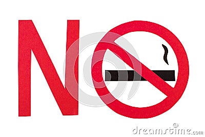 Red no smoking sign, stop tobacco save your life Stock Photo
