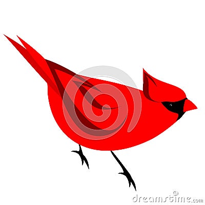 Red Northern Cardinal Bird Clipart Vector Illustration