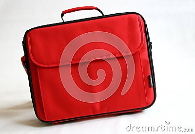 Red notebook bag Stock Photo