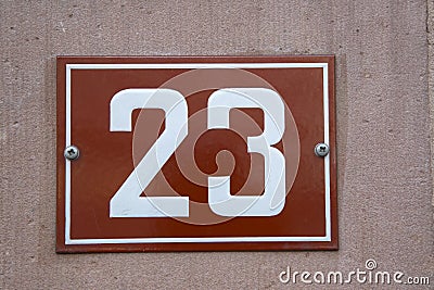 Red Number Twenty-Three Stock Photo