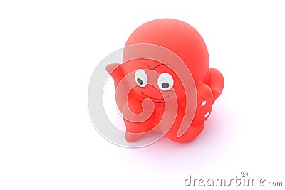 Red octopus children's toy Stock Photo