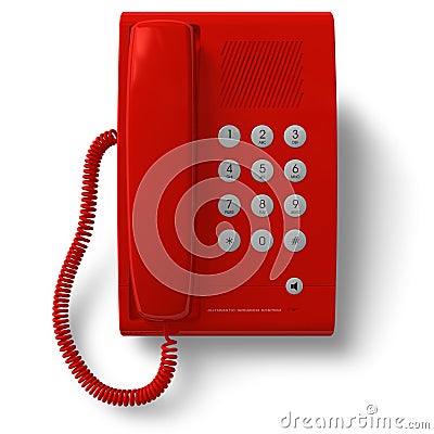 Red office phone Stock Photo