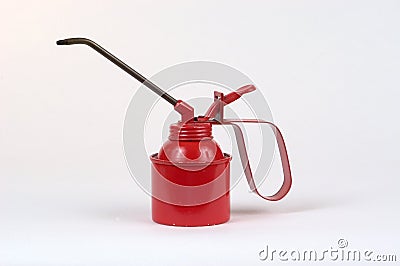 Red oil can Stock Photo