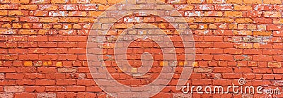 Red Old Brick wall background or texture. Selective focus Stock Photo