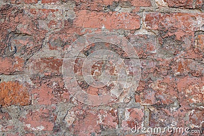 Red old worn brick Stock Photo