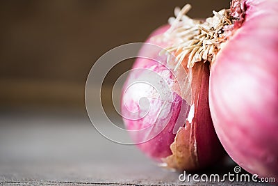 Red onion Background. Nature pattern and texture close up shot. Stock Photo