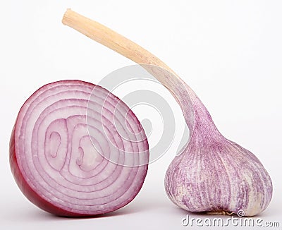 Red onion garlic Stock Photo