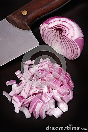 Red onion sliced Stock Photo