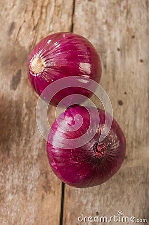 Red onion wood Stock Photo