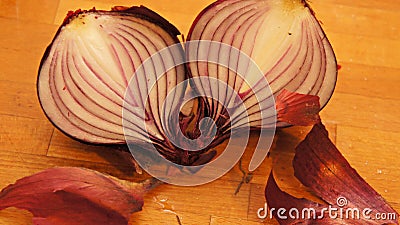 Red Onion Wood Stock Photo