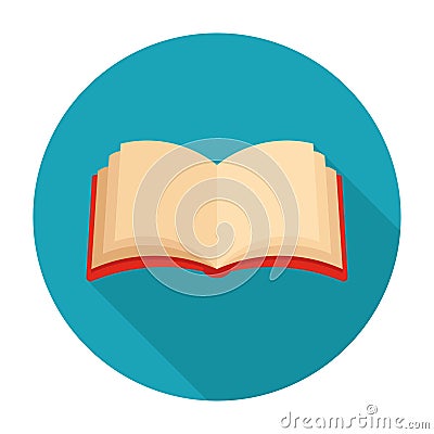 Red open book, can be used as a logo for a library store, study Stock Photo