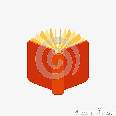 Red open book icon Vector Illustration