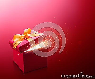 Red open gift box Stock Photo