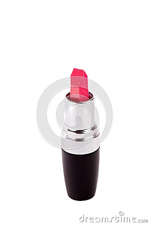 Red open lipstick isolated on white Stock Photo