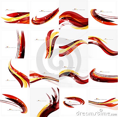 Red orange bright feather lines concept Vector Illustration