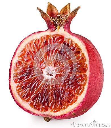 Red orange cut ripe pomegranate. Stock Photo